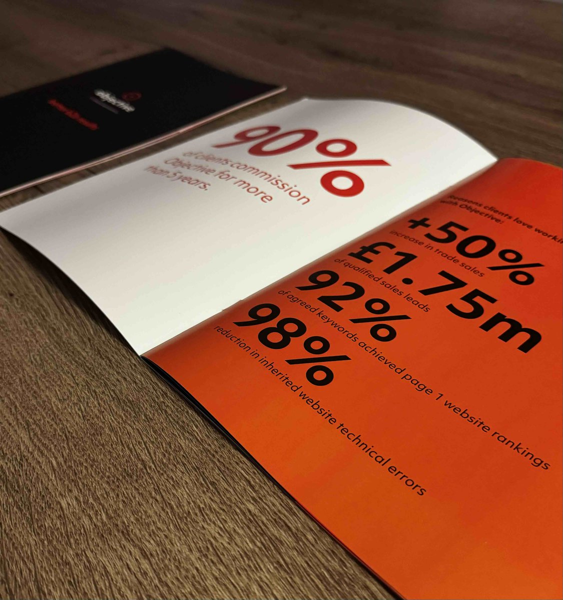 ObjectiveB2B's tweet photo. Fresh off the press 🖨️

The brand new Objective B2B Portfolios have arrived.

Showcasing some of the outstanding work we've delivered for our clients across strategy, creative, digital, search and content, these are the perfect ways to see the Objective difference up close. https://t.co/NavmHByeED