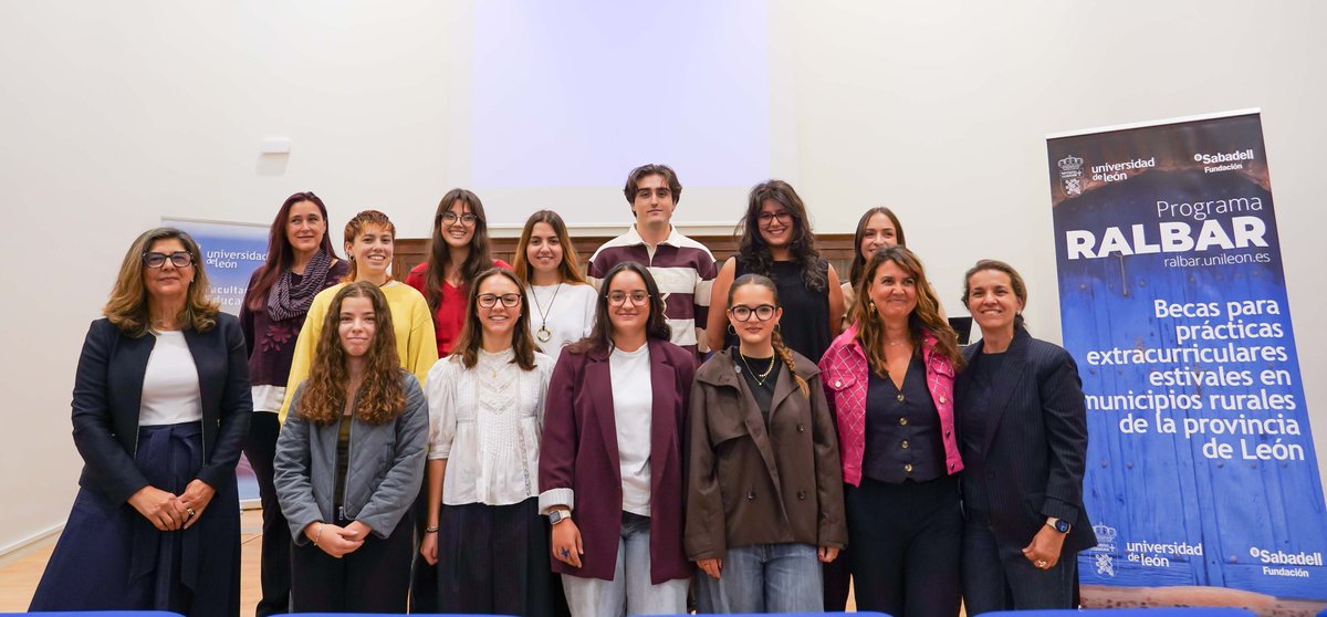 unileon's tweet photo. La ULE y @FBSabadell han clausurado la 6ª ed. de RALBAR, programa que este verano ha llevado a 13 estudiantes a distintos municipios de León para desarrollar proyectos vinculados a la salud, la educación, el patrimonio, la igualdad, la sostenibilidad y el desarrollo territorial. https://t.co/tu888Z5aWT