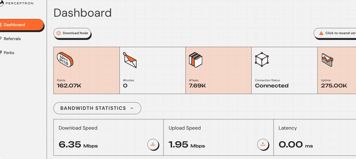 Unknown_xxx____'s tweet photo. 💻 Here is how my Perceptron node performs on dashboard. Every node operator plays a critical role for Perceptron. @PerceptronNTWK #NodeAndProud https://t.co/VkIXqel3QO