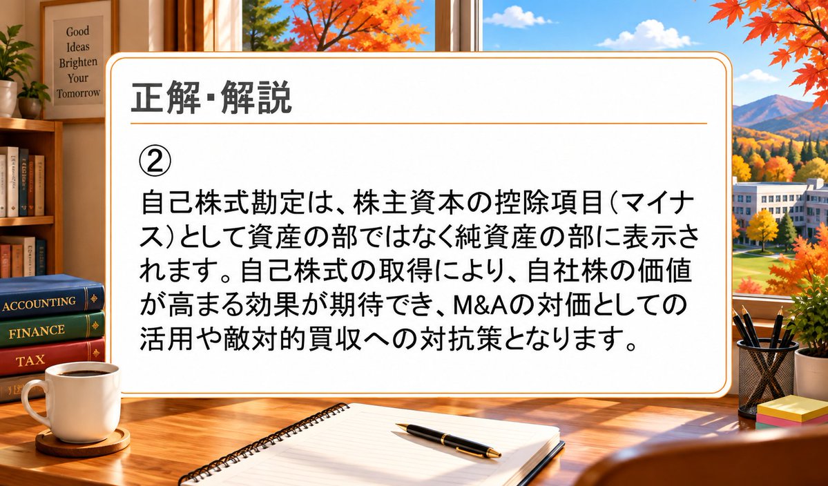 3sbizschool's tweet photo. 自己株式の解答スライドが反映されないようです　重複するかもしれませんが改めて投稿させていただきます。申し訳ありません！ https://t.co/tV5O9m5S51