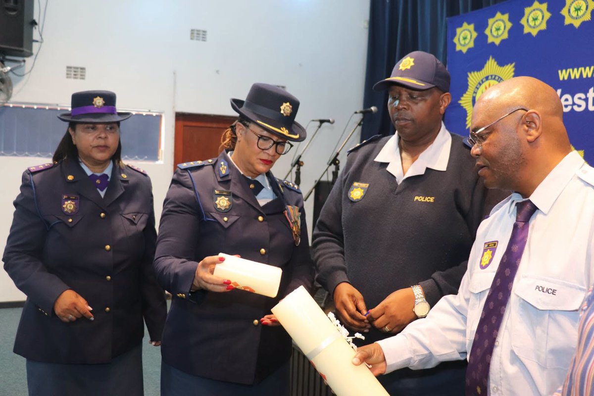 SAPoliceService's tweet photo. #sapsWC [GARDEN ROUTE MEMBERS CONVERGE IN GEORGE FOR NATIONAL POLICE PRAYER DAY] #SAPS in the Garden Route District converged at The Potter’s House Christian Fellowship Church in George where the district hosted the National Police Prayer Day under the theme, “What Can the Righteous Do? Rise, Pray and Act with Integrity”.

The prayer service, led by the Chaplaincy, was attended by the Garden Route police management, community leaders and police officials from 21 police stations across the district. Prayers were offered to police members, their families, survivors and affected families in line with the focus areas. The police leadership provided a space for spiritual reflection on several aspects and it included a candle-lighting ceremony as a symbolic gesture to honour members who died in the line of duty and victims of #GBVF.

In delivering the keynote address, Garden Route District Commissioner, Major General Phumzile Cetyana called on religious leaders to pray for police officials. He said, “families are normally left behind when the members are deployed to serve and protect the country. I want to thank families for sharing their loved ones with the people of South Africa. Members are reminded of the importance to access services through the police’s Employee Health and Wellness programmes where trained EHW professionals are available to provide the necessary care”, he concluded. #SAPSPrayerDay #PoliceSafety #SaferCommunities ME
https://t.co/xIHycwjdSx