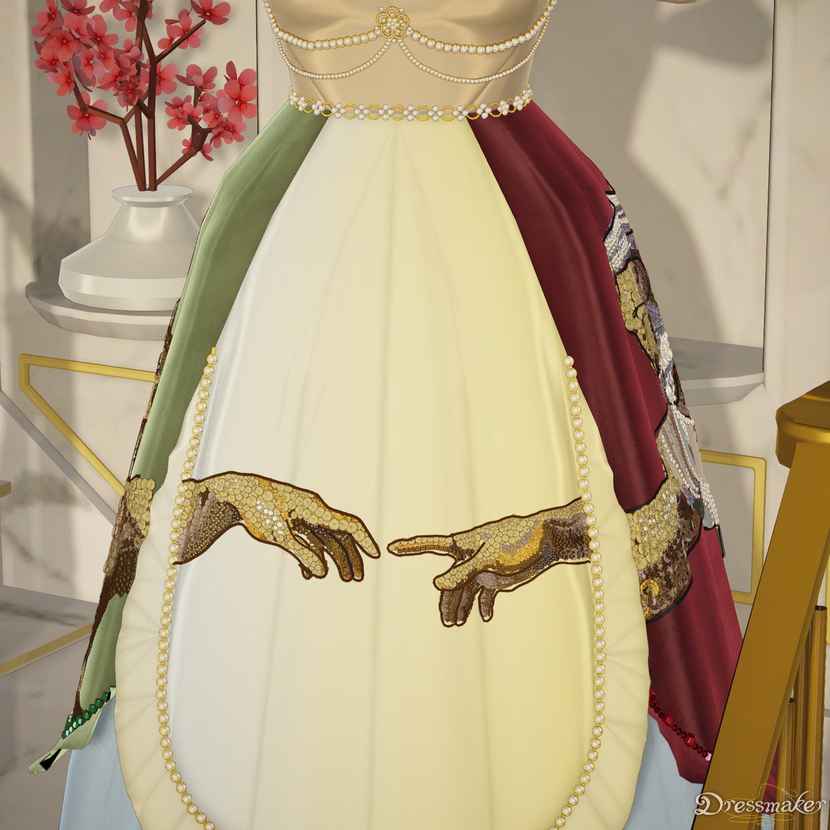 NotNarkissa's tweet photo. I think I need a break from playing Dressmaker after this one :') I love renaissance art https://t.co/7COQNf9Xvk