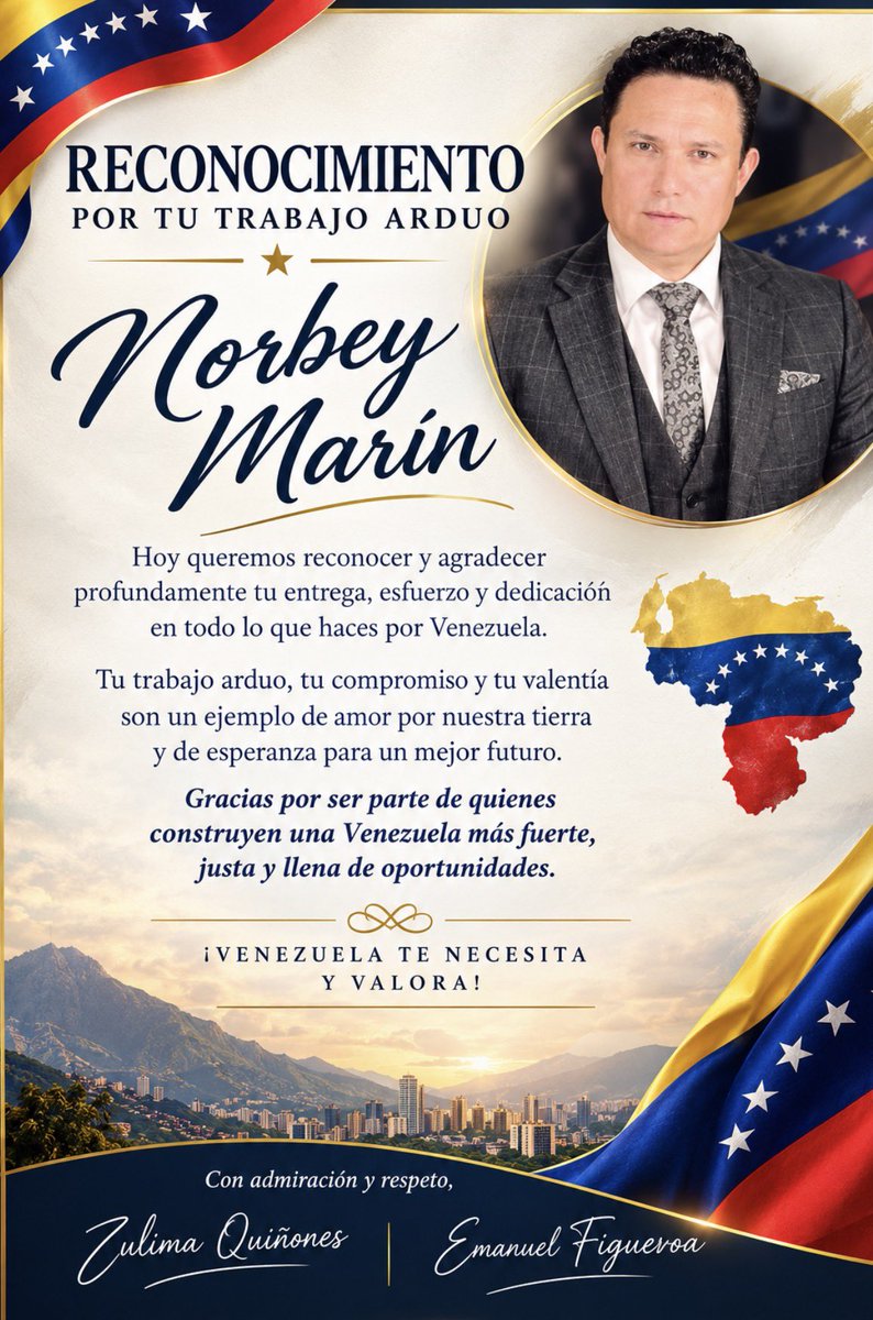 zulimadelvalle's tweet photo. Gracias @Norbey_Marin_ por alzar la voz por los presos político civiles y militares y por la Libertad de Vzla. https://t.co/7XZ3XJH2hf