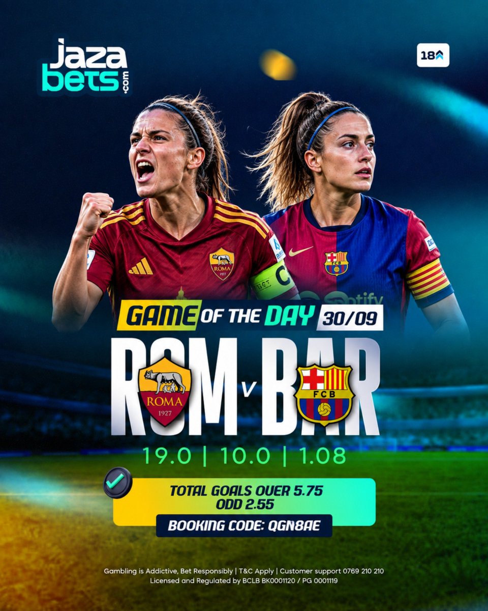jazabets's tweet photo. Roma W vs Barcelona W ⚽

Barcelona W have won their last three Champions League matches by two or more goals. Each of those matches also featured over 2.5 goals.

Win big 👉 https://t.co/vImpVdLiU1

#Jazabets #BarcelonaW #RomaW https://t.co/e8VYX9JWhm