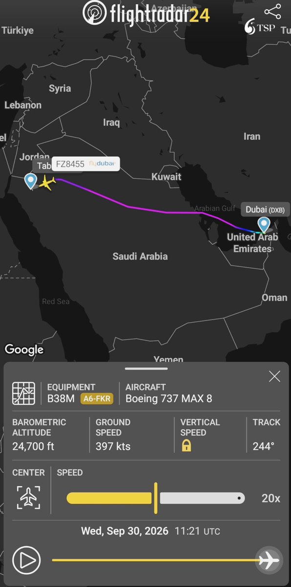 TheSaudi_post's tweet photo. وصول طائرة أخرى تابعة لشركة "فلاي دبي" إلى مطار الأمير سلطان بن عبدالعزيز الدولي في تبوك لنقل الركاب الإسرائيليين العالقين، بعد تقارير عن رفض دخول طائرة إسرائيلية كانت تعتزم التوجه إلى تبوك لإجلائهم https://t.co/Ql3z1BWMmM