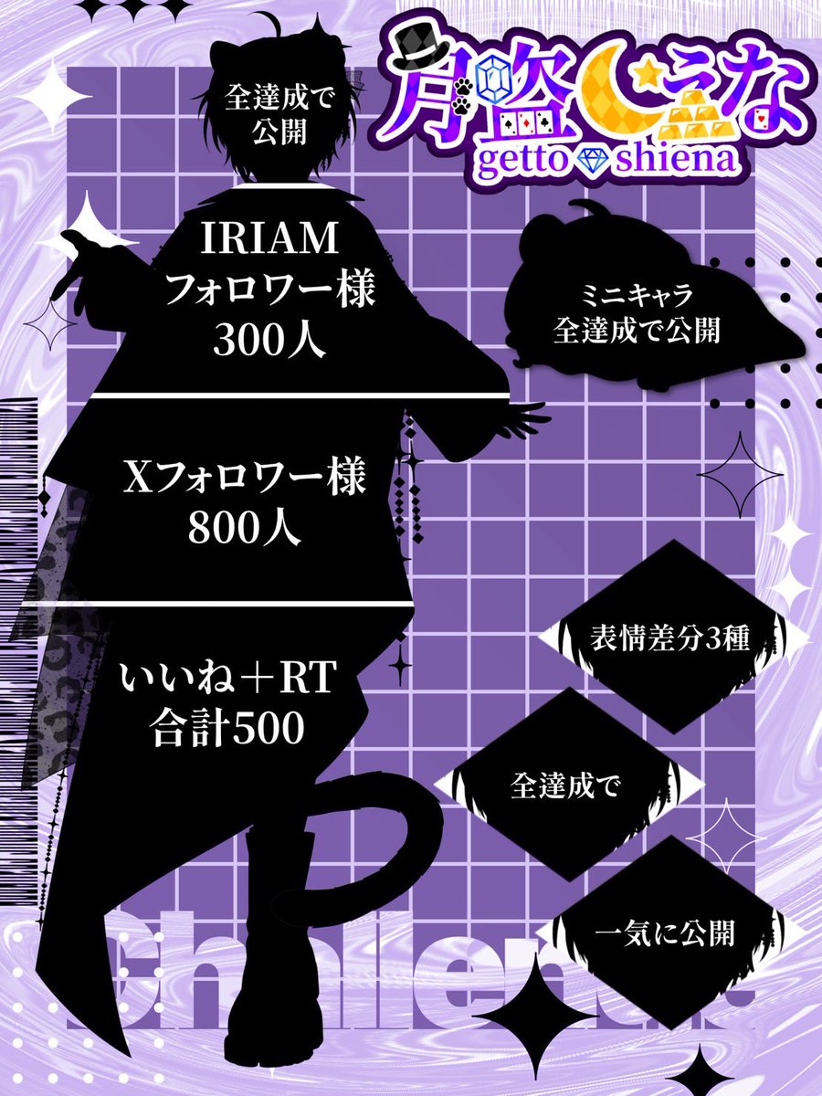 shiena_getto's tweet photo. #立ち絵公開チャレンジ 

🃏• ───── ୨୧ ───── •🃏

月の綺麗な夜に
           貴方の暇な時間を盗みに来ました

黒豹の怪盗 月盗しえな 今夜貴方の元に＿

🃏• ───── ୨୧ ───── •🃏

IRIAMアカウント❤︎↝ https://t.co/19tQoO32yf

 #IRIAM繋がり隊  
 #VTuberだって推されたい 
 #Vライバーさんと繋がりたい 
 #IRIAMライバーさんと繋がりたい
 #IRIAM準備中  
 #VTuber準備中