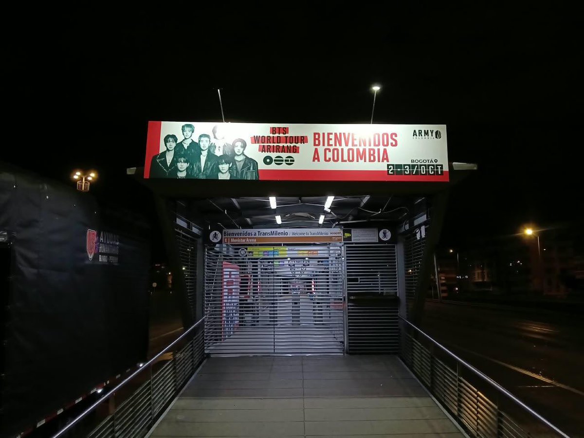 btsarmycol_'s tweet photo. 🇨🇴💜 ¡BOGOTÁ YA ESTÁ LISTA PARA RECIBIR A BTS!

¿Recuerdan que durante la recolección para nuestros Fan Projects les contamos que uno de los proyectos sería llevar publicidad de bienvenida a BTS? 🥹💜

¡Pues ya es una realidad! La publicidad en la estación Movistar de TransMilenio ya está instalada y nos emociona muchísimo verla allí, llevando nuestro mensaje de bienvenida por Bogotá.

Esto fue posible gracias a todas las personas que hicieron parte de la recolección para los Fan Projects. Cada aporte ayudó a hacer realidad estos proyectos que construimos entre todos. 🇨🇴💜

Y esto no termina aquí… 👀
También tenemos preparada otra sorpresita para la estación El Campín de TransMilenio. Muy pronto les estaremos contando más sobre ella. 🤭💜

Después de tantos años esperando este momento, ya podemos decirlo:

¡BTS, BIENVENIDOS A COLOMBIA! 🇨🇴💜

¡Nos vemos en Bogotá, ARMY! 🥹

#BTS_WORLDTOUR_ARIRANG #BTS_WORLDTOUR_ARIRANG_BOGOTA #ARMYColombia #BogotáRecibeABTS
