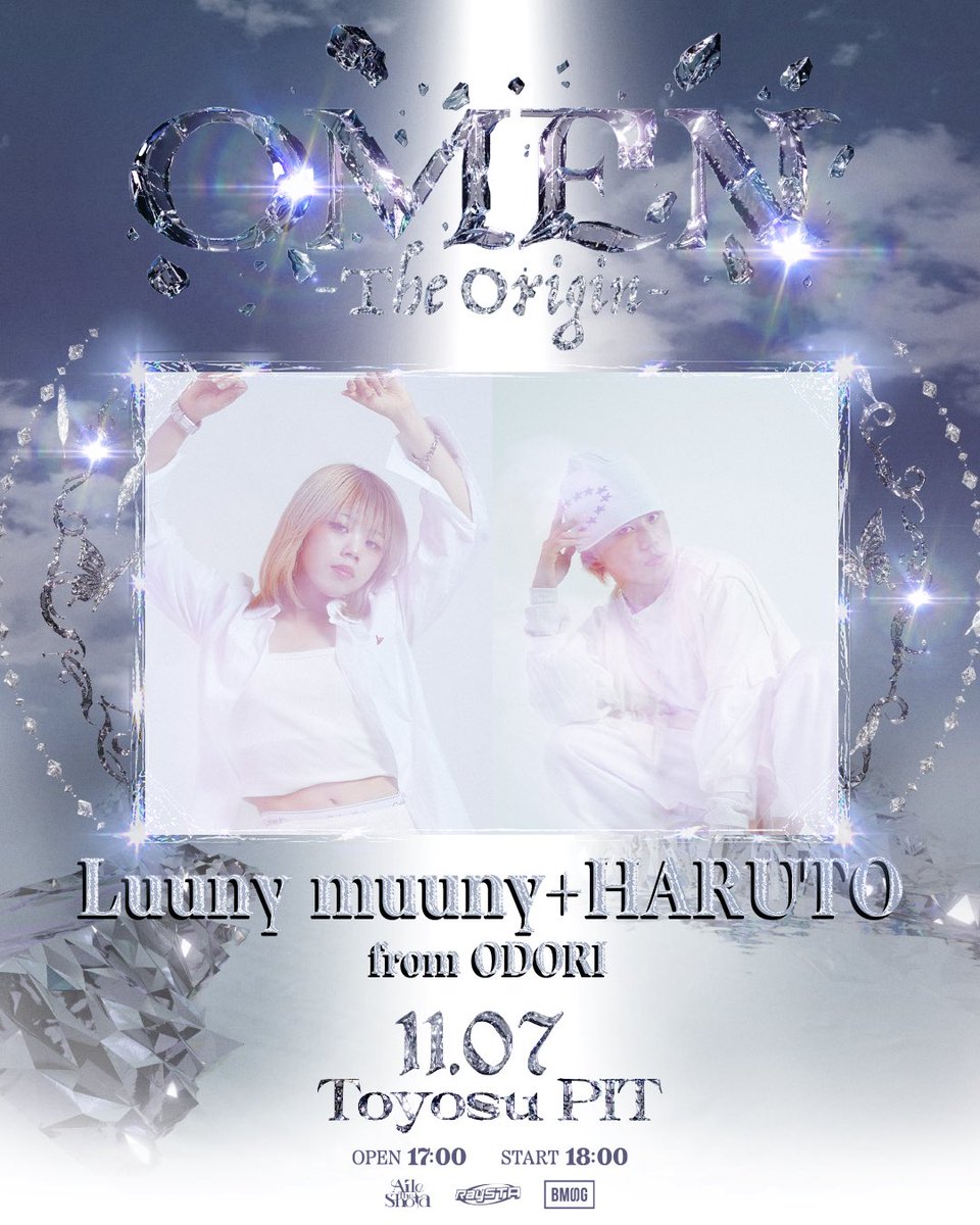 RaySTAINFO's tweet photo. OMEN -The Origin- LINE UP第2弾解禁！

[ 2on2 BATTLE ]
【Luuny muuny+HARUTO from ODORI】

11.07 SAT
TOYOSU PIT
━━━━━━━━━━━━━━
Organized by Aile The Shota × RaySTA
OMEN -The Origin-
2026.11.07 SAT
at TOYOSU PIT
OPEN 17:00 / START 18:00

チケットはこちら🔻🔻
https://t.co/Lq5k3l7g2W
VIP TICKET ¥16,500
一般 TICKET ¥7,700

-第3回チケット抽選受付-
【抽選受付期間】
2026年9月30日(水) 21:00 〜 10月14日(水) 23:59

【当落発表】
2026年10月15日(木) 21:00予定

#OMEN #OMEN_TheEntry #AileTheShota #RaySTA