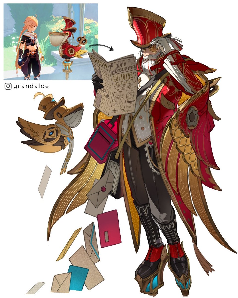 grandaloe's tweet photo. What if Sir Arthur is human and Traveller becomes Sir Arthur? #GenshinImpact https://t.co/EdaheFzkqJ