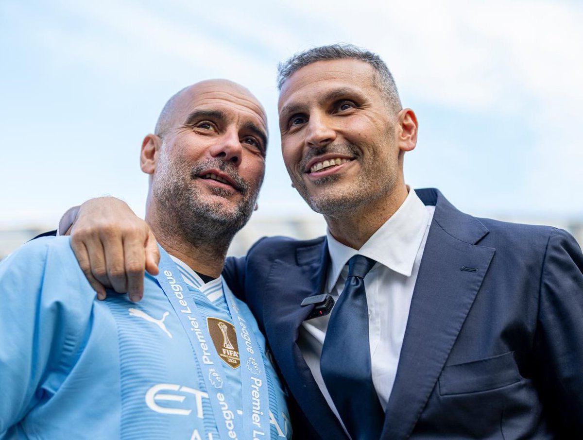 City_Xtra's tweet photo. Pep Guardiola: "I want every single Manchester City fan across the world to know I am here; more than ever. I am, always have been, always will, be behind my club, my owner, my chairman [Khaldoon Al Mubarak], Ferran [Soriano], the players, staff, Enzo [Maresca] and you, our unique supporters. Let me be clear: we will get through this together. I love you all. 🩵"