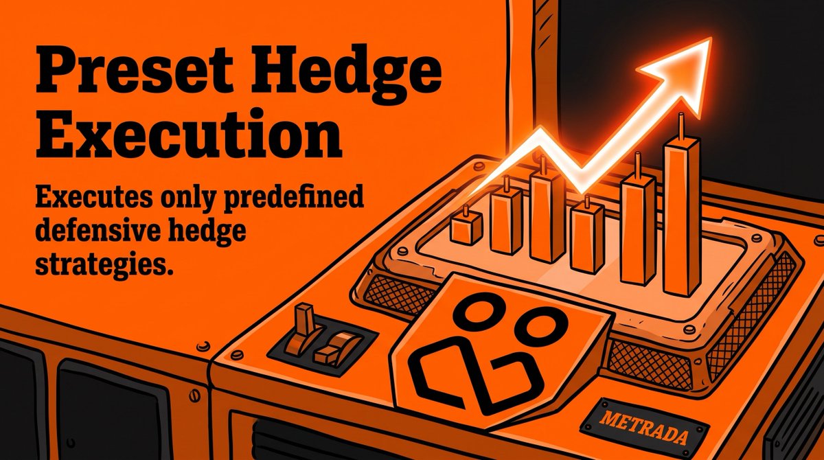 MetradaHedge's tweet photo. Preset Hedge Execution

Protection should follow rules, not emotions.

Metrada executes only the defensive hedge strategy defined in advance, giving inactive positions a predetermined response without opening the door to unrestricted automation. https://t.co/6EisqefOYl