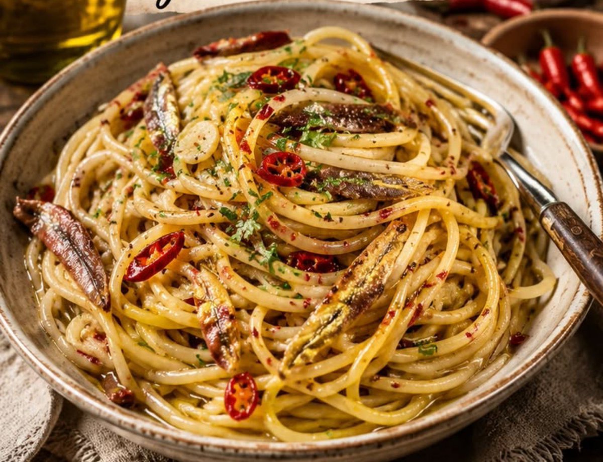 Chef_franco74's tweet photo. Oggi lo chef propone un piatto tanto semplice quanto delizioso🍝😋
Spaghetti aglio, olio, peperoncino e alici👨‍🍳👇 https://t.co/cVAZkFoEVJ