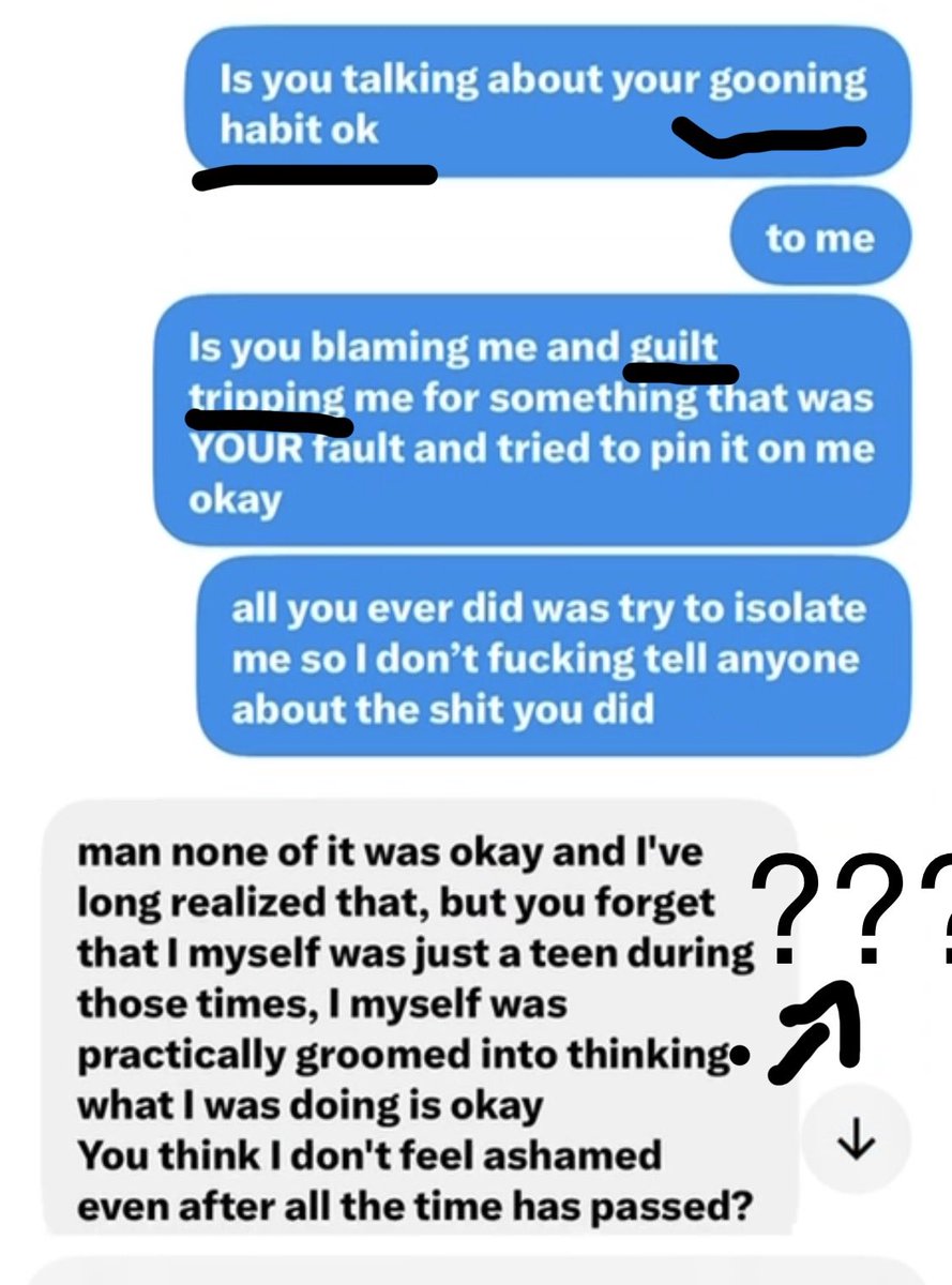 v11ndi's tweet photo. “Its not my fault I groomed you it was actually me that got groomed I was an 18yo teen not an adult actually” https://t.co/EtJgQjUP4B