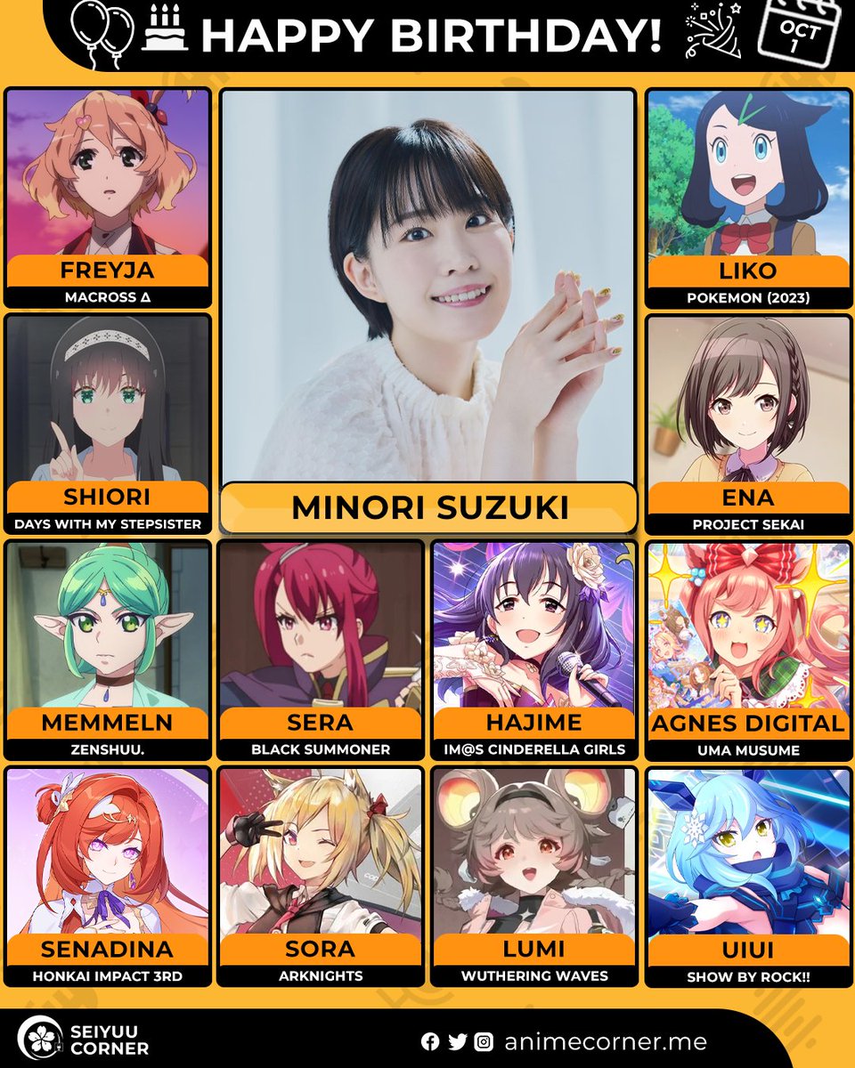 seiyuucorner's tweet photo. Happy birthday Minori Suzuki! 🎉 

Let's wish Minoringo all the best @minoringo_staff 

#MinoriSuzuki #鈴木みのり #鈴木みのり生誕祭2026 https://t.co/QSGrB9LmYu