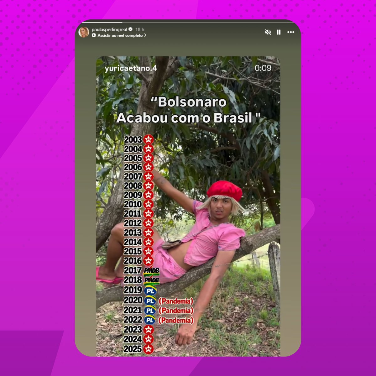 poptime's tweet photo. Paula Sperling, campeã do BBB19, declara apoio a Flavio Bolsonaro nas eleições de 2026. https://t.co/epyrY25TWx