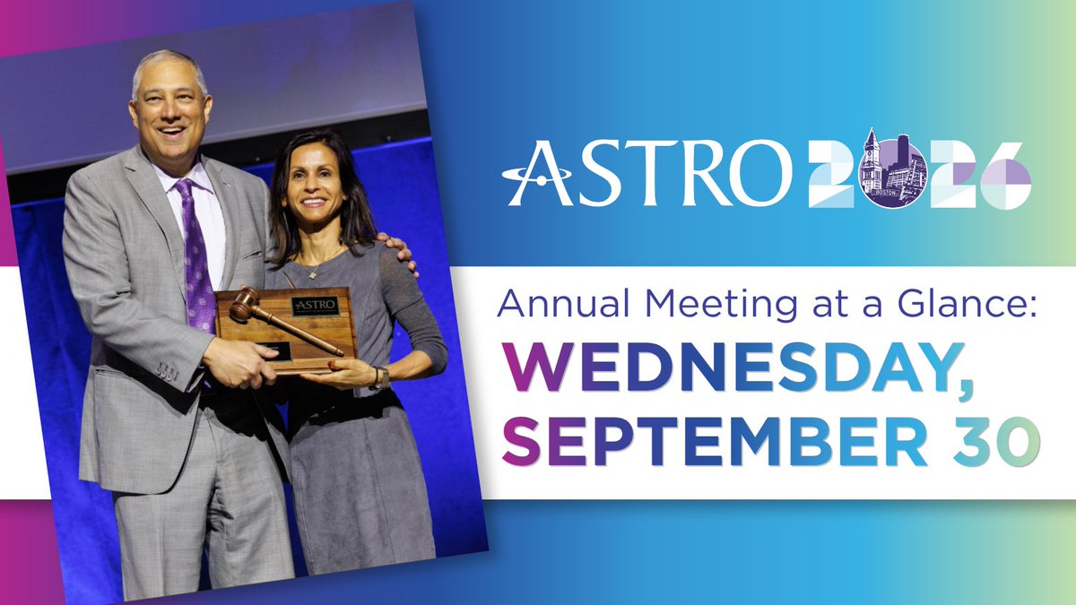 ASTRO_org's tweet photo. Welcome to Day 5, #ASTRO26 attendees! As we head into the final sessions of our schedule, we want to thank you for attending ASTRO’s 68th Annual Meeting.

In the Sep. 30 digital issue of Daily News, learn about the Annual Awards Ceremony, read a recap of Keynote 2, and watch a special message from Dr. Catheryn Yashar!

See Dr. Yashar’s message: https://t.co/usS41DQguV