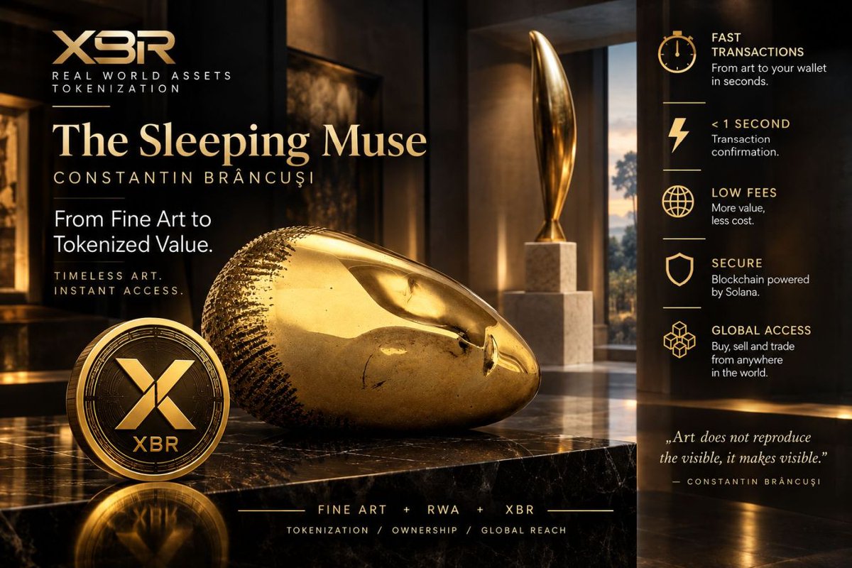 XBRbyCadabra's tweet photo. Tokenize your masterpiece!
Unlock liquidity!
Monetize your art!
Turn timeless value into digital opportunity!
#XBR
#CadabraInvest #SabreInvest #RWA #RWAs #RealWorldAssets #RWATokenization #brancusi #SSI #cryptoinvesting #money #crypto #christies #sothebys #artcollector #defi https://t.co/bgR3cYPq7N