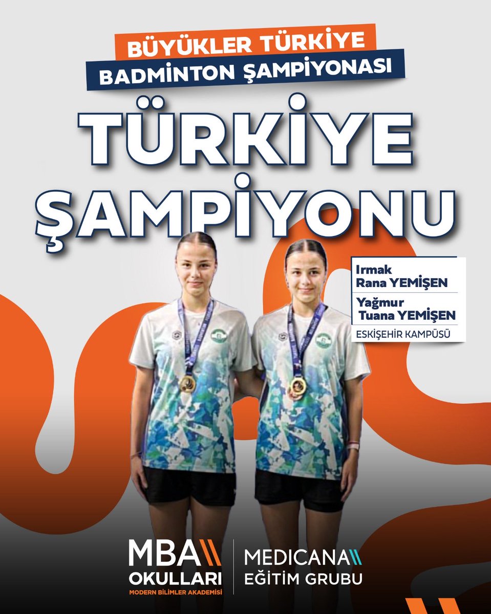 SabriyeEngin's tweet photo. Büyükler Türkiye Badminton Şampiyonasında, Eskişehir Kampüsü öğrencilerimiz Irmak Rana Yemişen ve Yağmur Tuana Yemişen Türkiye Şampiyonu oldu.

Öğrencilerimizi tebrik eder, başarılarının devamını dileriz. https://t.co/EzhR3IHaEo