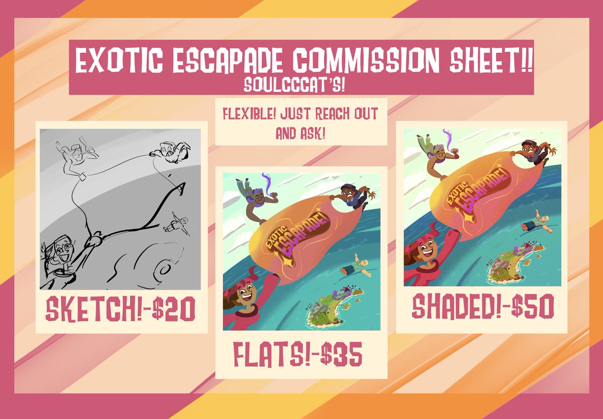 ExoticEscapade's tweet photo. LAUNCHING THE #ExoticEscapade KICKSTARTER ART INITIATIVE! 🌟🎨

We’re currently 71% FUNDED! To help us reach the last stretch of our goal, our lovely staff are opening commissions based on how much you donate! 💖

🔗 https://t.co/aHM466qgY0

#eetwt #indieanimation #kickstarter https://t.co/NRcp0LG922