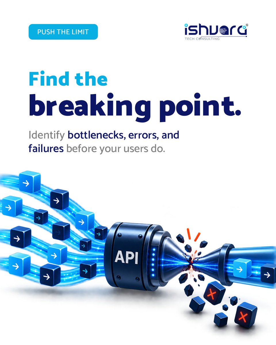 ishvaratech2705's tweet photo. An API that works for 50 users may struggle at 5,000. 

Load testing exposes latency, bottlenecks and failures before customers experience them. 

Find the breaking point. Fix it. Build for growth.

https://t.co/eb5FEeQqwR

@nasscom @OfficialINDIAai  @getpostman

#APITesting #LoadTesting #TechIndia