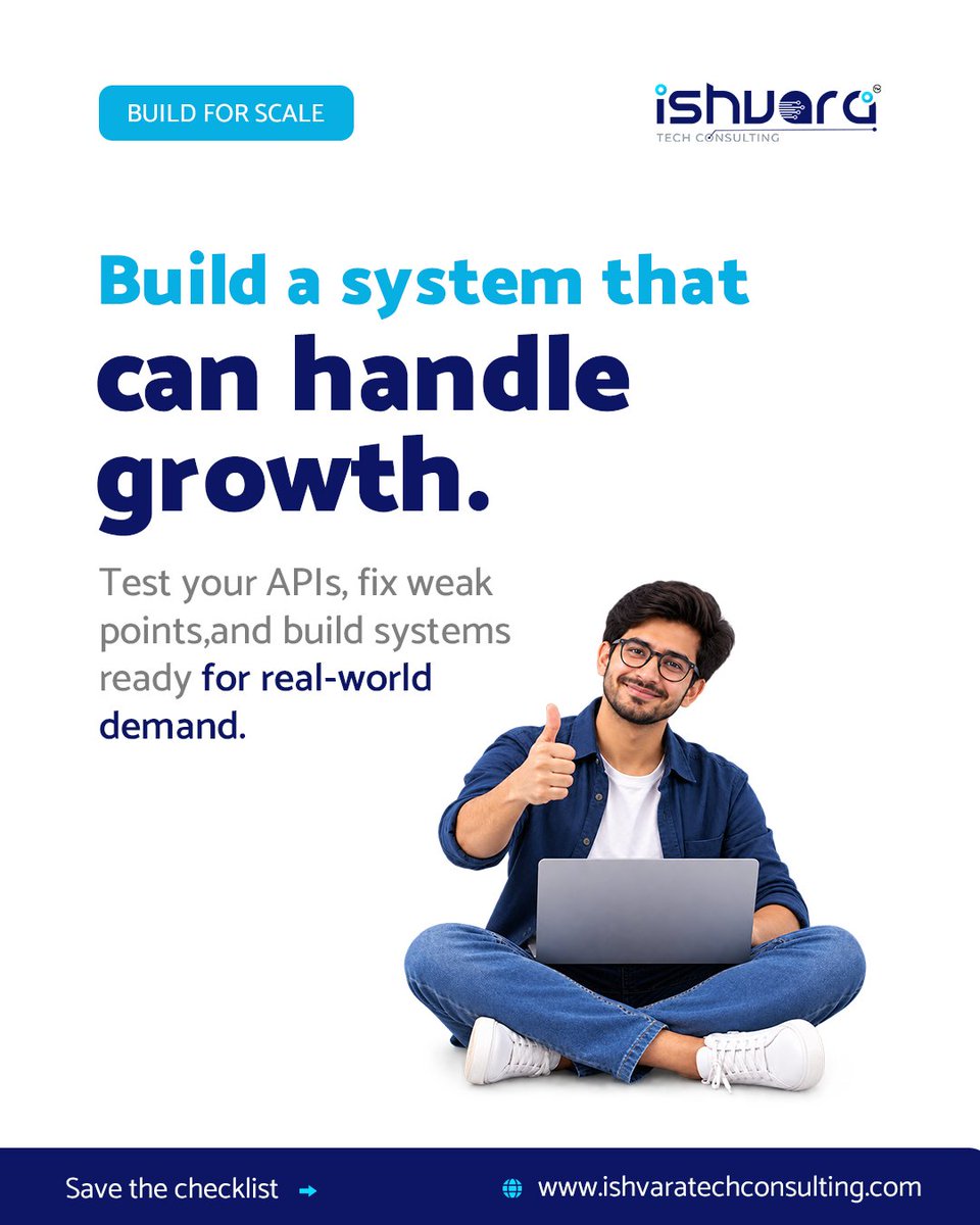 ishvaratech2705's tweet photo. An API that works for 50 users may struggle at 5,000. 

Load testing exposes latency, bottlenecks and failures before customers experience them. 

Find the breaking point. Fix it. Build for growth.

https://t.co/eb5FEeQqwR

@nasscom @OfficialINDIAai  @getpostman

#APITesting #LoadTesting #TechIndia