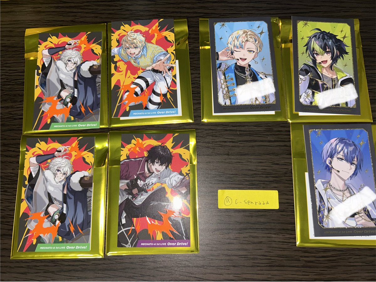 c_senraaa's tweet photo. 【交換・譲渡】にじさんじ MECHATU-A めちゃつえー ライブ Over Drive! ランダムカード

譲：画像
求：定価400円(郵送の場合送料+110円)

郵送＞10/10現地(終演後のみ)
郵送の場合はPayPay送金のみ

ALT一読いただけますと幸いです。 https://t.co/lrQvrUGB0j