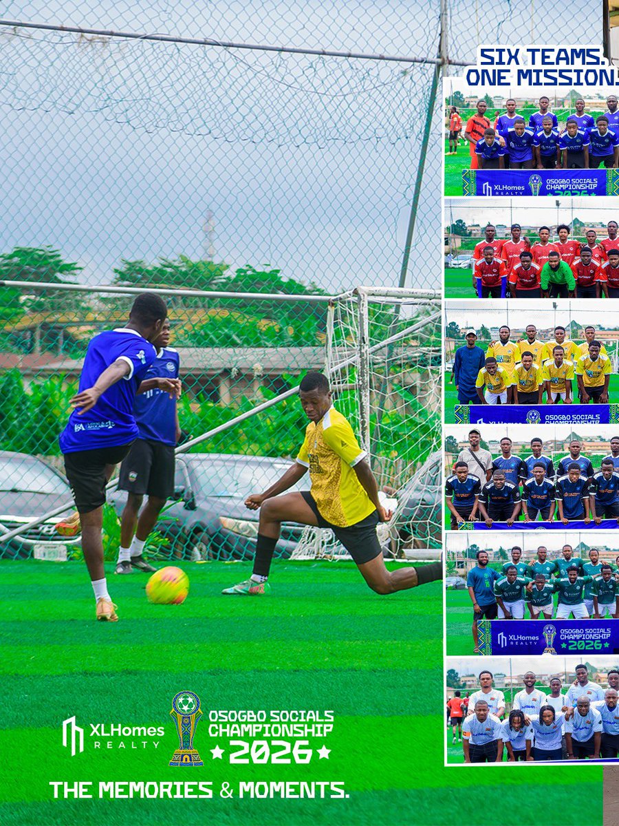 OsogboSocials25's tweet photo. THE TEAMS ⚽

Six teams. One pitch. One championship.

They came ready to compete, represent their communities, and leave it all on the pitch. 🔥

This was OSC 2.0.
Community. Culture. Championship.

PhotoCredit: @whizphotography 

#OsogboSocialsChampionship #OSC2026 #CommunityCultureChampionship