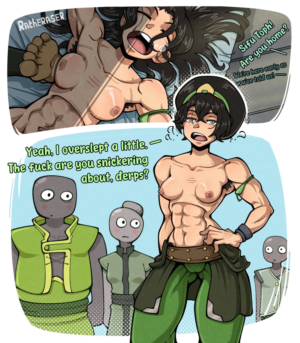 Ratheraser's tweet photo. Sifu Toph had a rough night...

#nsfw #Avatar #Toph https://t.co/iM03jF0j3u