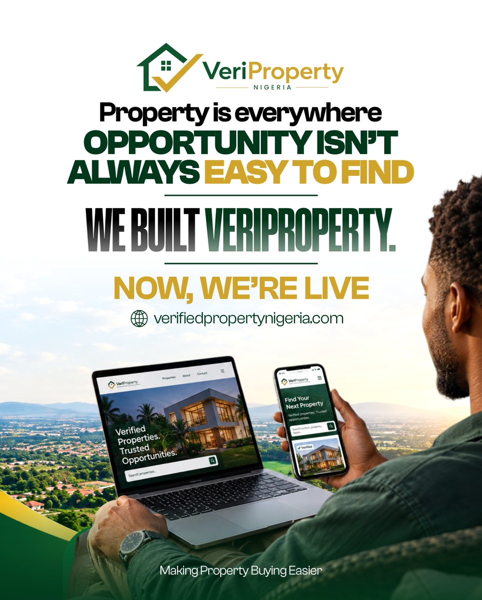 veripropertyng's tweet photo. PROPERTY IS EVERYWHERE.
OPPORTUNITY ISN’T ALWAYS EASY TO FIND.

That’s why we built VeriProperty.

Today, we’re opening the doors to something we’ve been working towards:

VeriProperty is officially LIVE. https://t.co/x9KejPYbwr