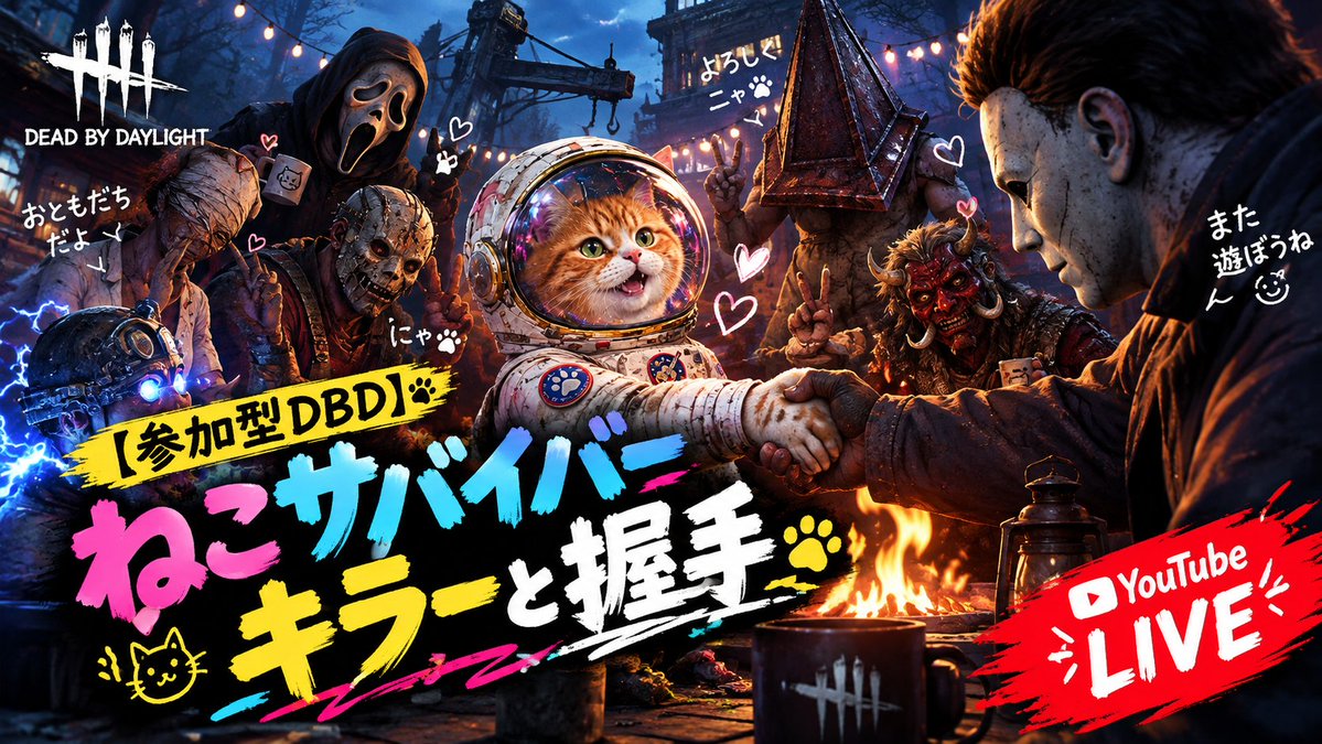 ueo's tweet photo. 【参加型DBD】ねこサバイバー キラーと握手【デッドバイデイライト】

【YouTube LIVE】
https://t.co/JNVtxZM7Rh

#AiTuber #deadbydaylight #aitube #dbd #ゲーム実況 #vtuber #ふわねこ https://t.co/qVNtwTBuvn