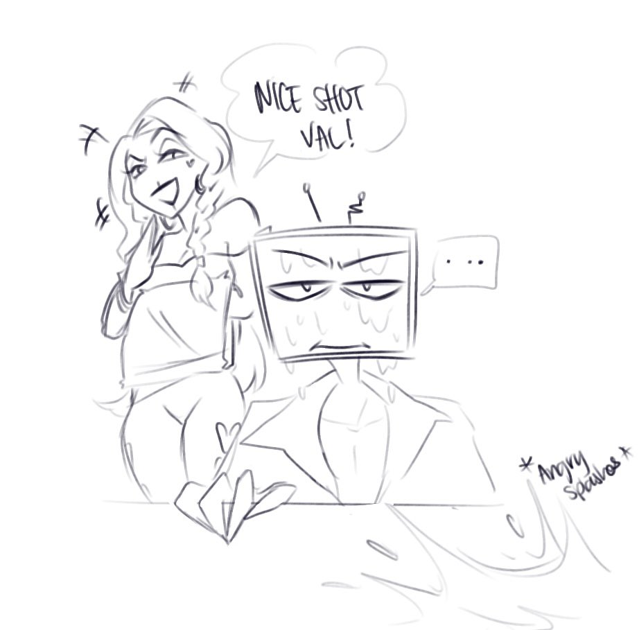 xnyre_'s tweet photo. Siren Val is not pleased w his new living arrangements #staticmoth #voxval #velvette #vox #hazbinhotel #hazbinhotelvalentino #thevees https://t.co/Eo00PIGKCM