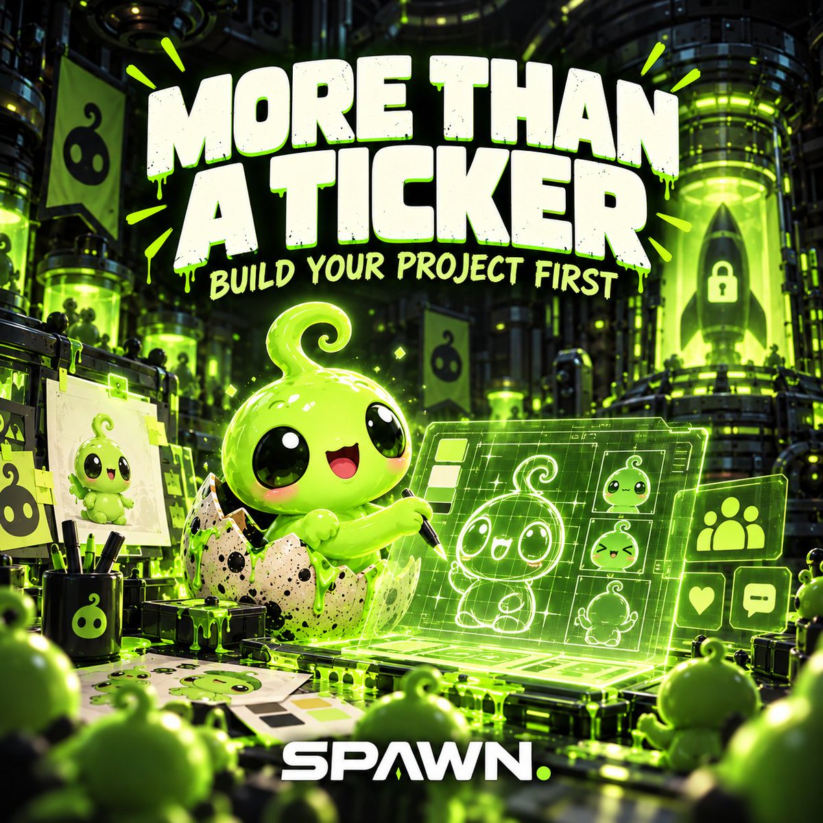 SpawnMemeX's tweet photo. SPAWN is built for the whole project—not just the ticker.

Start with an idea. Shape its identity. Give it a page. Bring in your community. When launches open, take the next step on Solana.

We’re targeting this week for the launch announcement

https://t.co/CRM7l8HKqB https://t.co/jjhvaNXPGs