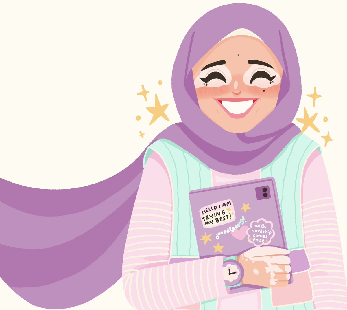 syahidahraya's tweet photo. I have vitiligo, ADHD, and I am good at drawing. Allah indeed made me special, right? 🥹✨👩🏻‍🎨 https://t.co/zdKs7dbwZi