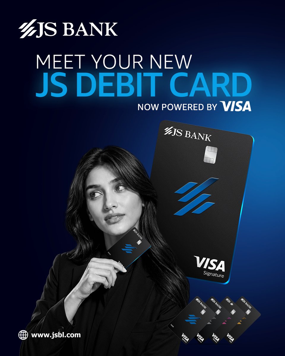 JSBLPak's tweet photo. The wait is over. The reveal is here. 📷

Meet your new JS Visa Debit Card. A fresh new look, with the same trusted payment experience and exclusive Visa privileges.

https://t.co/VlQK9zyass

#JSBank #BarhnaHaiAagey #NewJSVisaDebitCard https://t.co/ORW5Nu4NFz