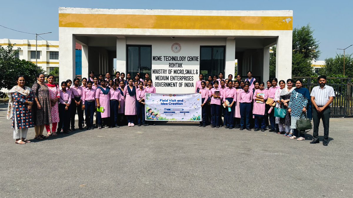 msmetcrohtak's tweet photo. 🏫 School Innovation Council (SIC) – Activity–2
📌 Under the DICE Initiative
🌟 Field Visit &amp; Idea Creation 💡
GGSSS Sampla, Rohtak
As part of the DICE (Design, Innovation, Creativity &amp; Entrepreneurship) Initiative, students of GGSSS Sampla, Rohtak actively participated in the https://t.co/y05irR51Gx