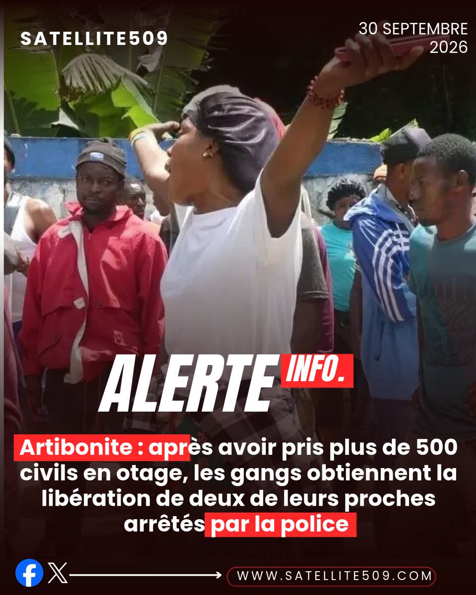 satellite509's tweet photo. Artibonite : après avoir pris plus de 500 civils en otage, les gangs obtiennent la libération de deux de leurs proches arrêtés par la police 
https://t.co/R0hyR5N0zv https://t.co/sS3bA2HOWf