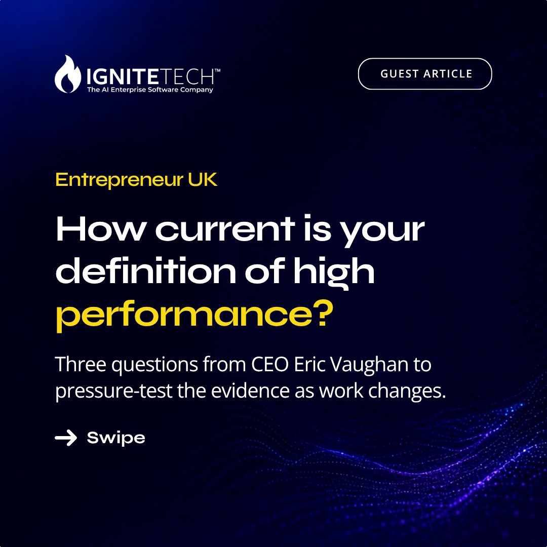 IgniteTech's tweet photo. Past performance can be accurate and still measure a job that no longer exists.

Three years into @IgniteTech’s AI-first transformation, @TheGenAICEO changed the questions he asks about his best people.

A few of them ↓ https://t.co/PNKK79eWcL