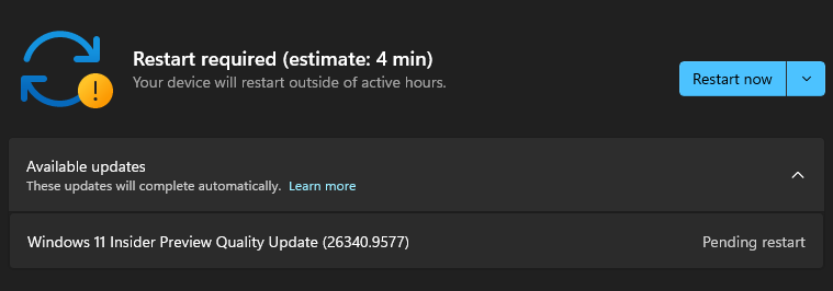 Maxicosm's tweet photo. FINALLY!!!
In Windows 11 build 26340.9502, it appears that Windows Update and other services fail when Windows Sandbox is enabled.
In other words, if you run OptionalFeatures.exe to disable Windows Sandbox, you'll be successful! https://t.co/TzvAVQP7bn
