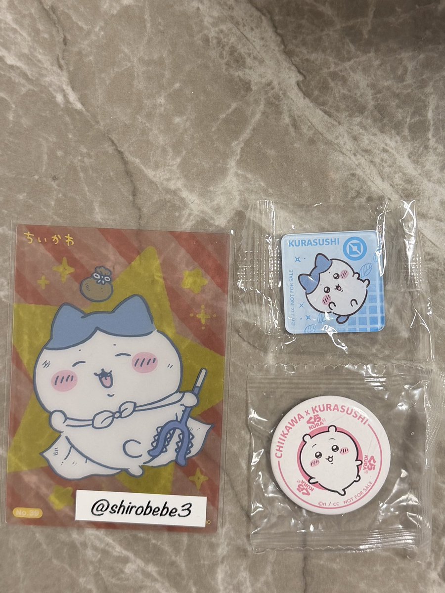 shirobebe3's tweet photo. 【交換】ちいかわ くら寿司 ビッくらポン

【譲】
マグネット: ハチワレ
缶バッジ: ちいかわ

【求】
マグネット: あのこ　モモンガ
缶バッジ: ハチワレ

都内手渡し　> 　郵送
お気軽にDM、リプお待ちしてます。 https://t.co/WtFeqOUd9l
