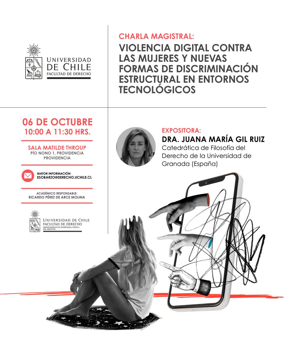 derechouchile's tweet photo. Les invitamos a participar en los siguientes eventos sobre violencia digital organizados por el Departamento de Enseñanza Clínica del Derecho de nuestra Facultad. Más información: https://t.co/YDTxaMngTg https://t.co/PJhR4OKSUY