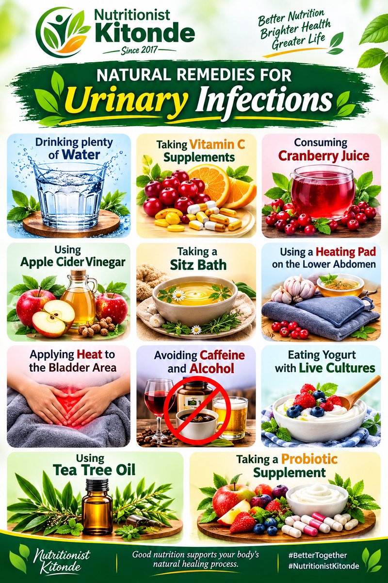 KitondeNutri's tweet photo. 🌿 NATURAL SUPPORT FOR URINARY HEALTH 💧

Drink enough water, eat nourishing whole foods, and maintain good hygiene. Your daily habits can play an important role in supporting urinary health.

Nutritionist Kitonde
#BetterTogether #NutritionistKitonde https://t.co/S2Suc6Otr9