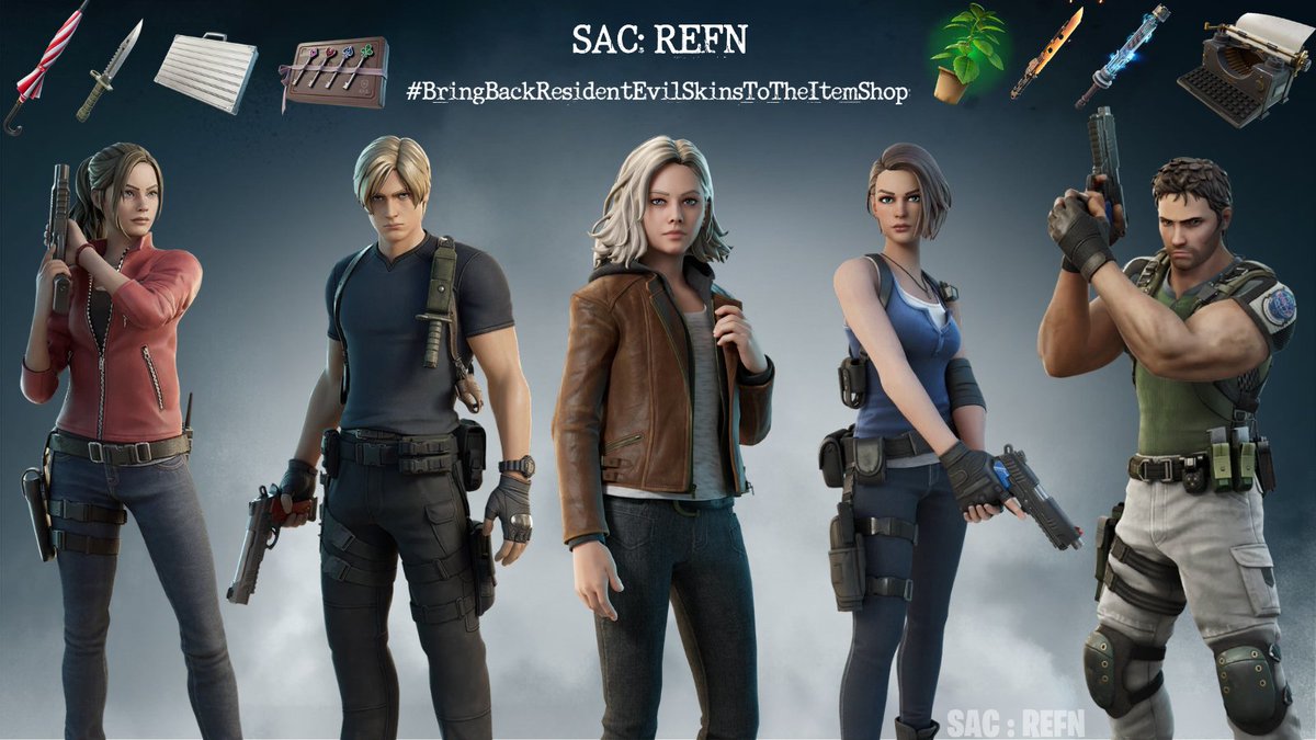 _REFN_'s tweet photo. ⚠ 1x RESIDENT EVIL SKIN BUNDLE GIVEAWAY ⚠️

1️⃣Follow me @_refn_
2️⃣Like + Repost 
3️⃣Comment "DONE" 

⏱️ 12 HOURS ONLY! 
Support me by using my code: #REFN 
GL EVERYONE! 💖
 #Fortnite #Giveaway #ResidentEvilㅤ https://t.co/DGTQ9DmYbd