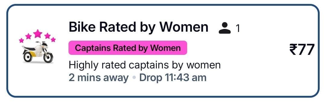 Shiv_Suna99's tweet photo. Before booking a ride I like knowing that other women have already shared their experience
#RapidoForWomen
https://t.co/V3I2lFNY4R