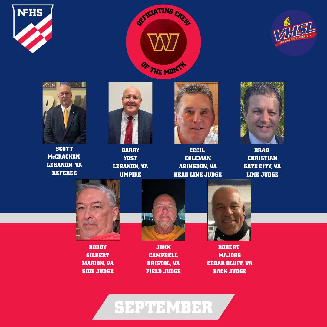 commandersCR's tweet photo. Our officiating crews of the month for September! 

#PlayFootball x #ThisIsHSFootball https://t.co/oKjWf9RIkF