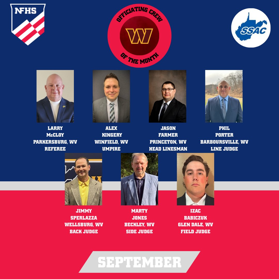 commandersCR's tweet photo. Our officiating crews of the month for September! 

#PlayFootball x #ThisIsHSFootball https://t.co/oKjWf9RIkF