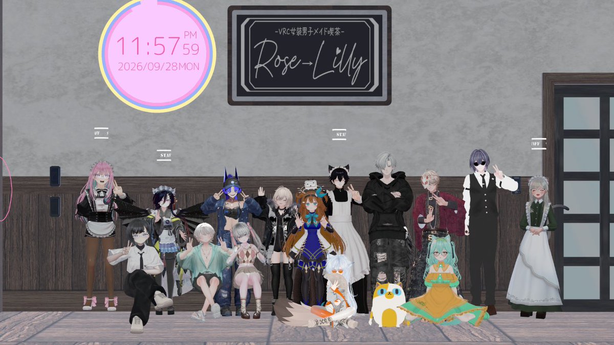 S5oRyhnjLIHRAN1's tweet photo. #RoseLilly #VRC女装男子メイド喫茶
9月28日のご帰宅ありがとうございました～
来週からは10月ということでハロウィンがある月ですね！
ハロウィンということでキャストが仮装した姿が見られるかもですね～ https://t.co/yYWX4jhgW5