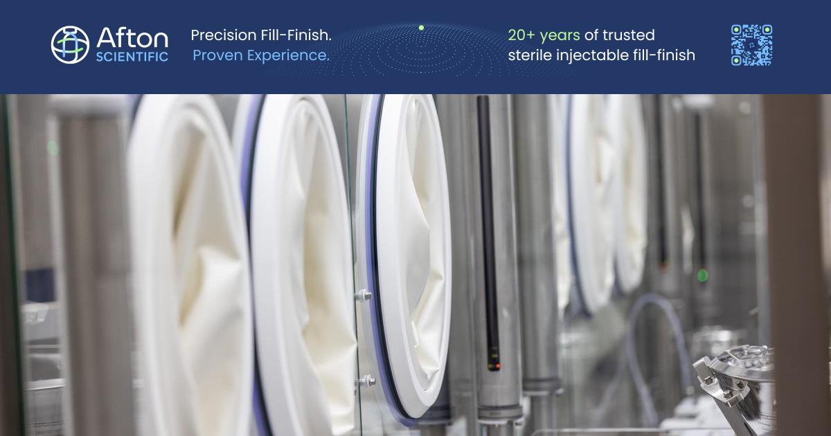 pharmafamerica's tweet photo. 20+ years of dedicated sterile injectable fill-finish expertise. Afton Scientificโs flexible-filling isolator line supports vials, pre-filled syringes & cartridges for clinical and commercial programs.
https://t.co/hcheXNb3hu
#AftonScientific #FillFinish #SterileInjectables https://t.co/U7QB2ZSK4Z