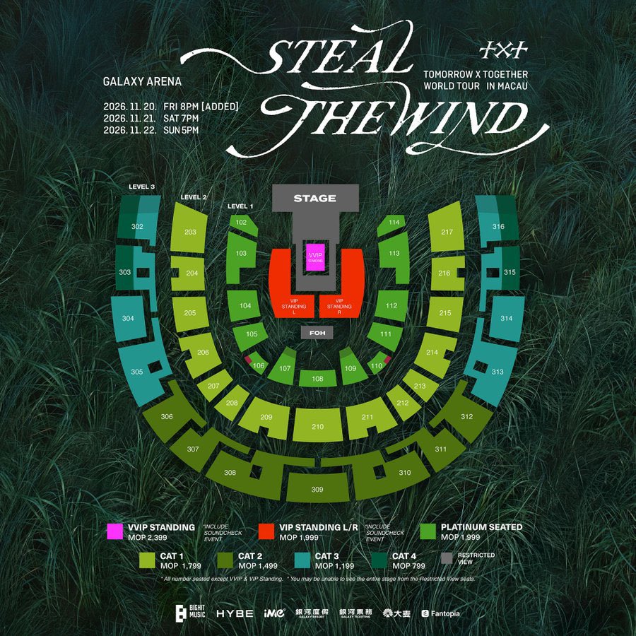 Mykure42's tweet photo. TOMORROW X TOGETHER WORLD TOUR <STEAL THE WIND> IN MACAU　🇲🇴　TXT　マカオ　チケット　代行　

🗓公演日：11.20-11.22

🎟在庫販売
★VVIP/VIP 早番、スタンド席 前列
※国際発送◎

※希望公演日・席・予算を明記の上、DMをお送りください。
⚠️記載のないDMには返信いたしません。

#チケット代行 https://t.co/Bv5CrBSSmX
