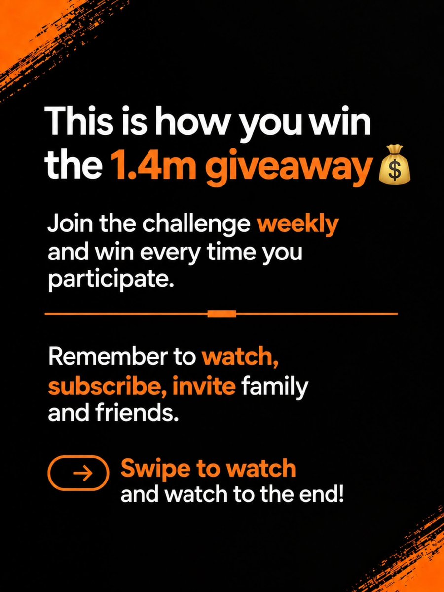 MiloHudsonueio's tweet photo. The ₦1. 4M giveaway is up for grabs! Want to win? Join and participate in the challenge every week. Watch, subscribe, invite family and friends, and watch till the end. https://t.co/TrTfMw5oyW