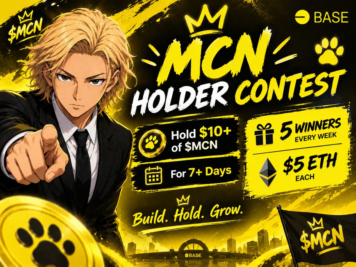 Real_Lex01's tweet photo. Everyone talks about finding loyal communities.

Few actually reward people for sticking around.

Hold $10+ of $MCN for 7 days and you're in the weekly draw. 👑🐾

5 winners.
$5 ETH each.

Small incentives, consistent holders, stronger community.

That's how projects grow. 🟦💙

#MCN #Base